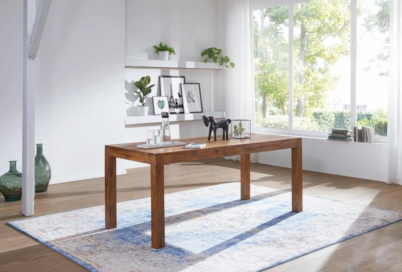 Esstisch Emma | Sheesham Holz massiv | dunkelbraun | 140x80