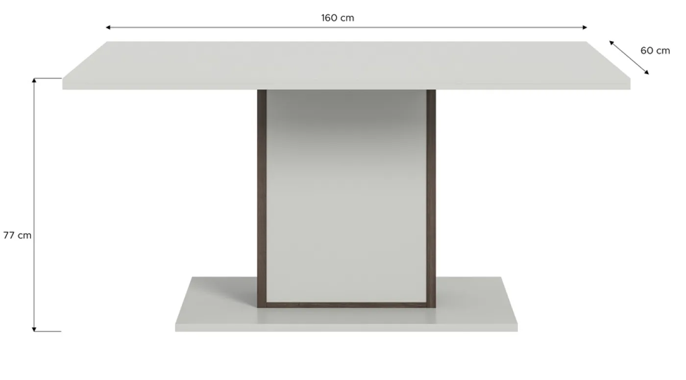 Esstisch Falcona | Nox Oak dunkel / hellgrau | 160x90