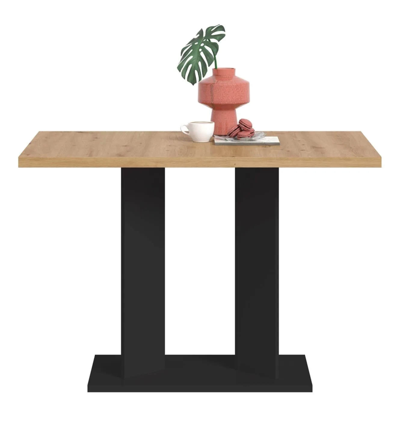Esstisch Gustav 1 | Säulen-Fußgestell | Artisan Eiche / schwarz