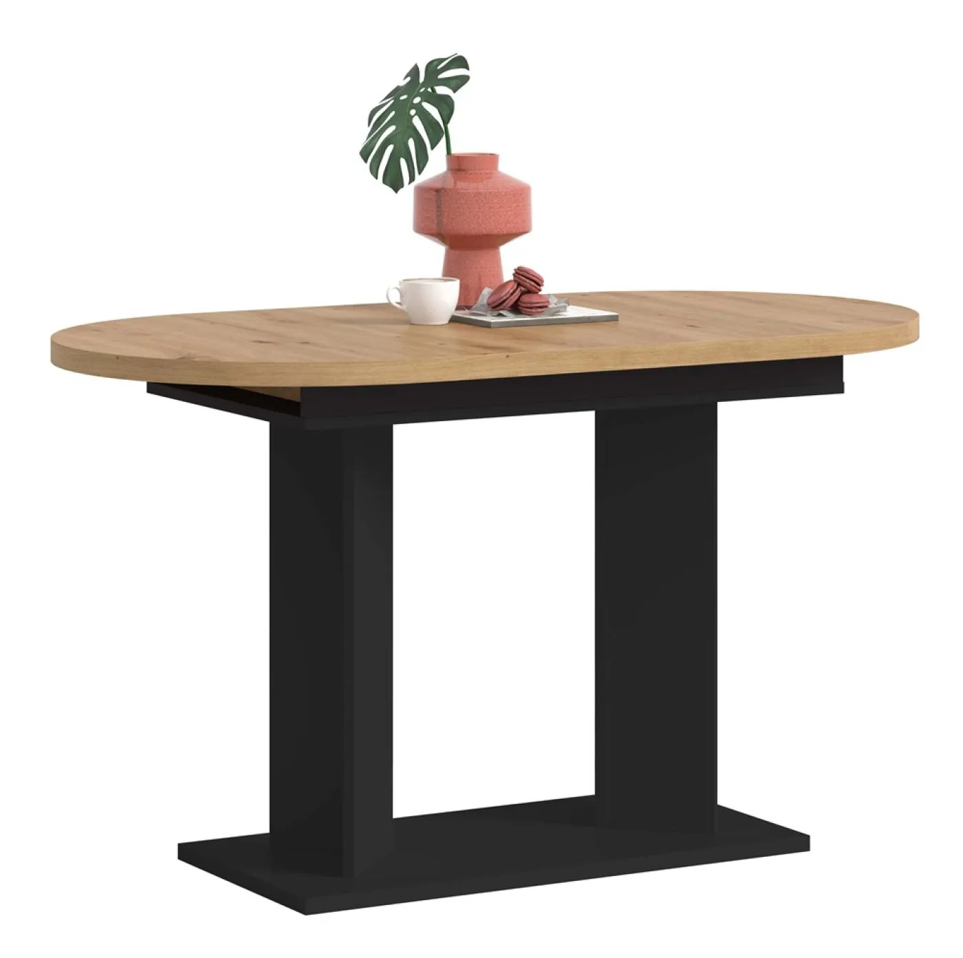 Esstisch Gustav | ausziehbar | Artisan Eiche / schwarz