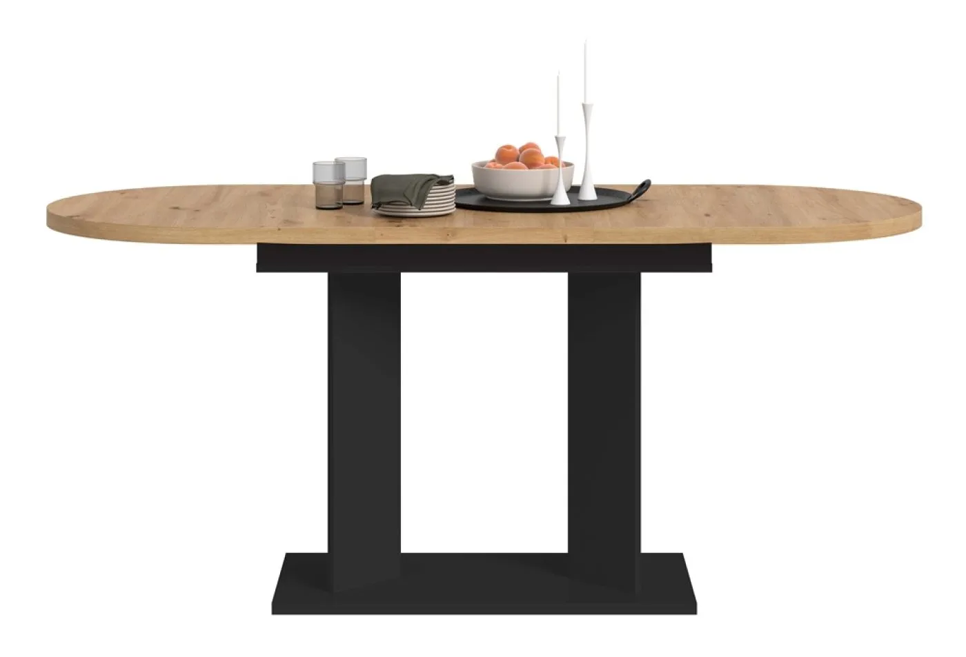 Esstisch Gustav | ausziehbar | Artisan Eiche / schwarz