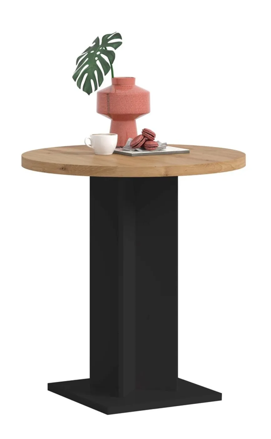 Esstisch Gustav rund | 70 cm | Artisan Eiche / schwarz