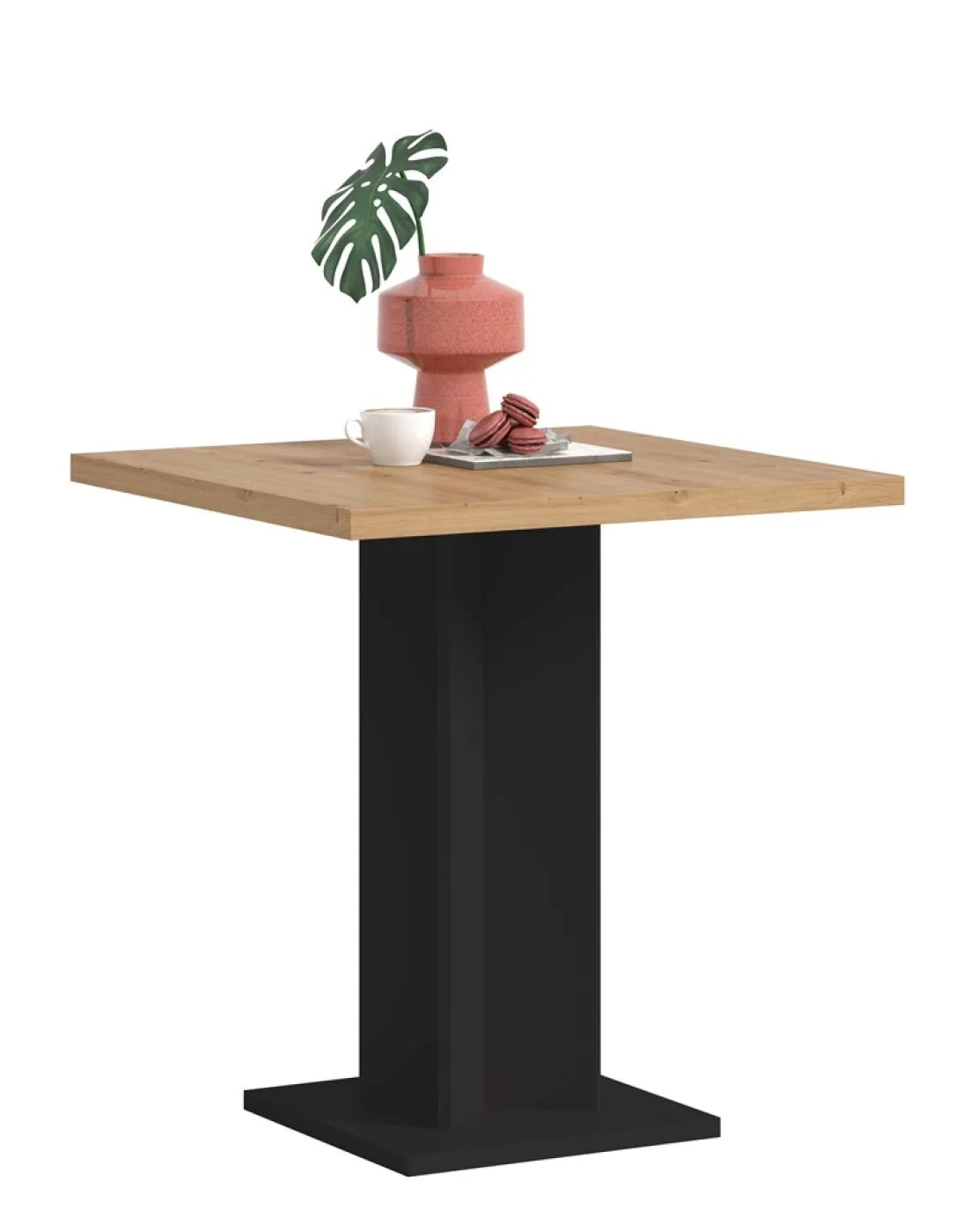 Esstisch Gustav | Säulen-Fußgestell | Artisan Eiche / schwarz