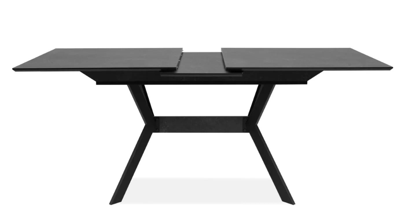 Esstisch Haro | Ausziehtisch | 160(200)x90 | Stein dunkel / schwarz