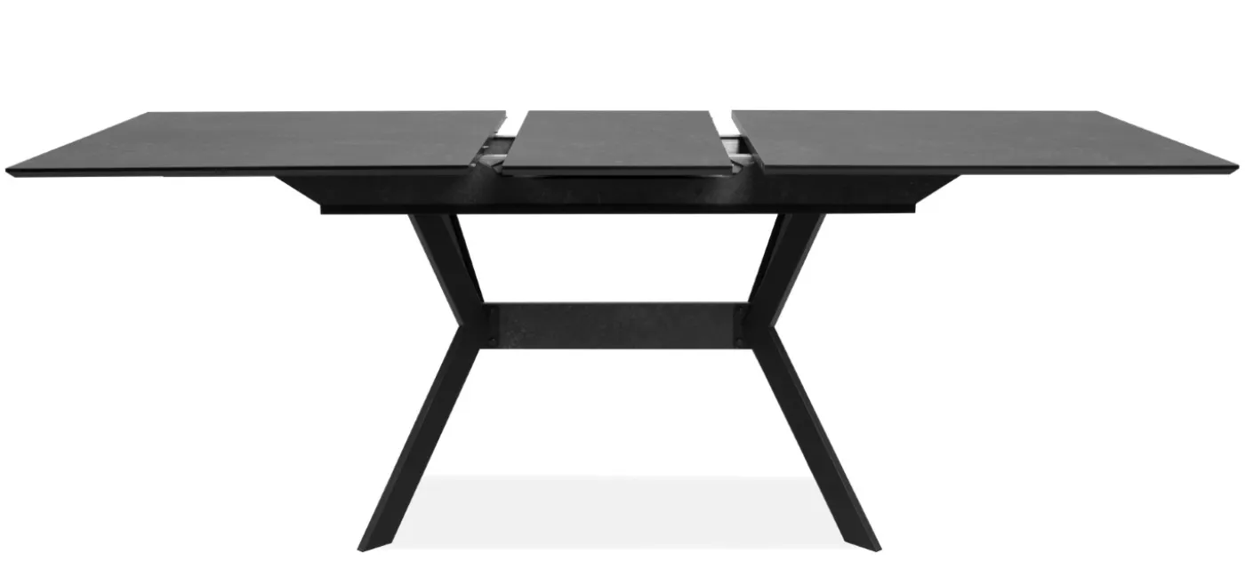 Esstisch Haro | Ausziehtisch | 160(200)x90 | Stein dunkel / schwarz