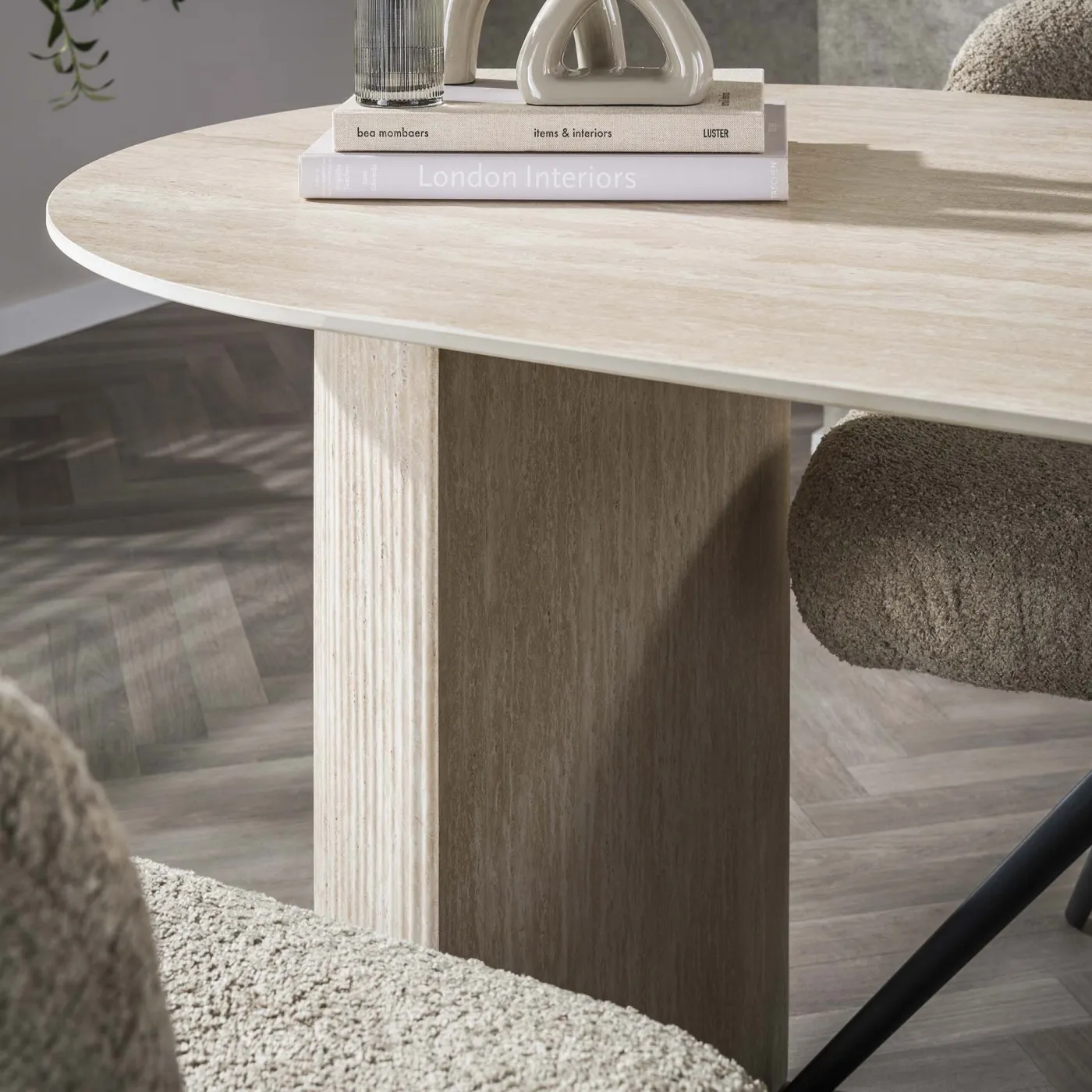 Esstisch Homa | Keramik Travertin | 180 cm | beige