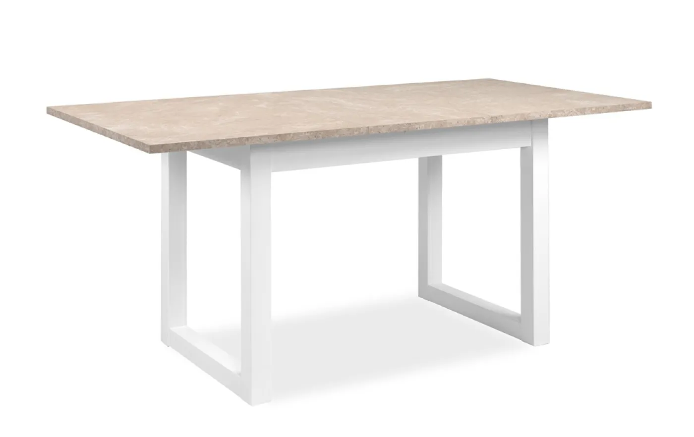 Esstisch Houston | Ausziehtisch | Sandstein / Weiß | 120-160 x 75 x 80 cm