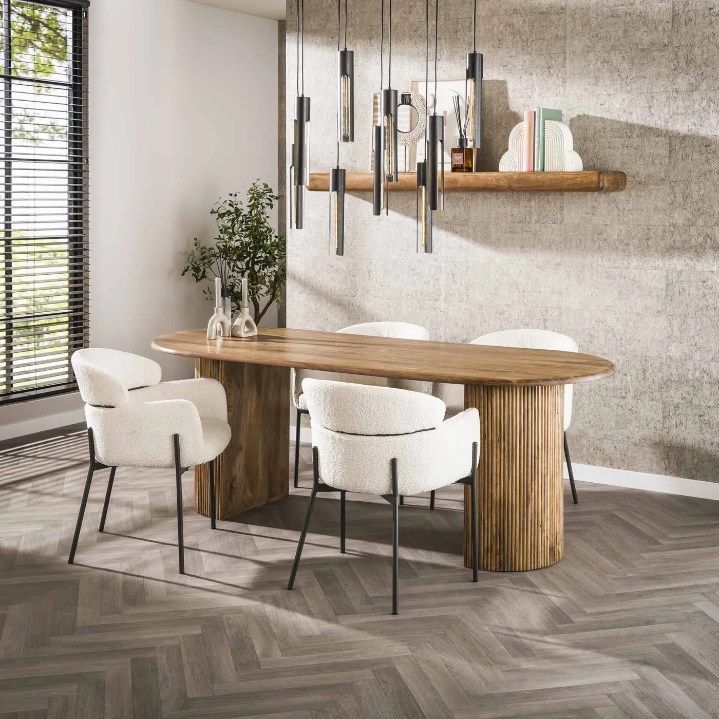 Esstisch Keke | Mangoholz massiv | 215x90 | sandfarben