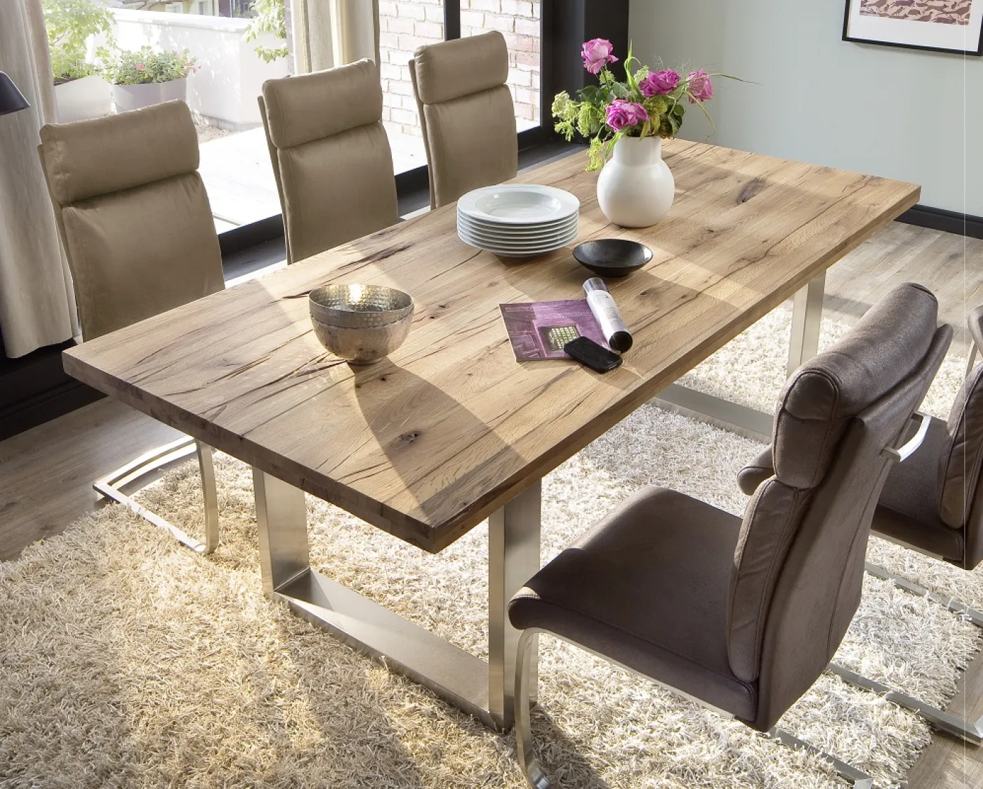 Esstisch Kufentisch Castello | Eiche Bassano massiv | 180/200/220/240/260 x 100 | verschiedene Größen