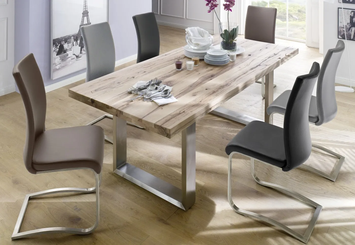 Esstisch Kufentisch Castello | Wildeiche massiv | 200 x 100 cm