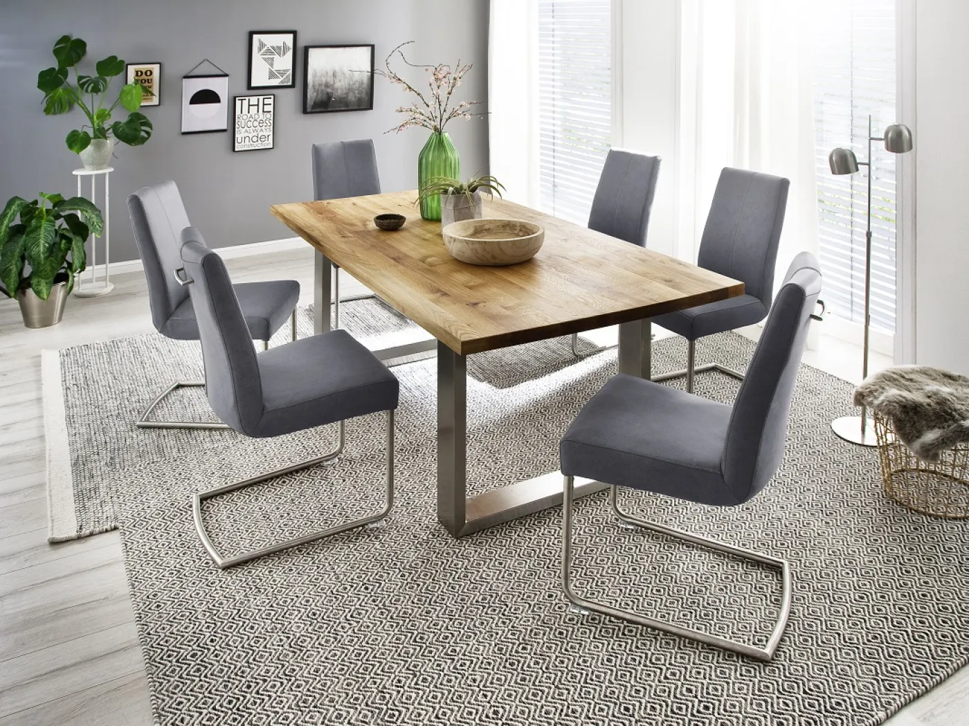 Esstisch Kufentisch Greta | Balkeneiche massiv | 160 x 90 cm