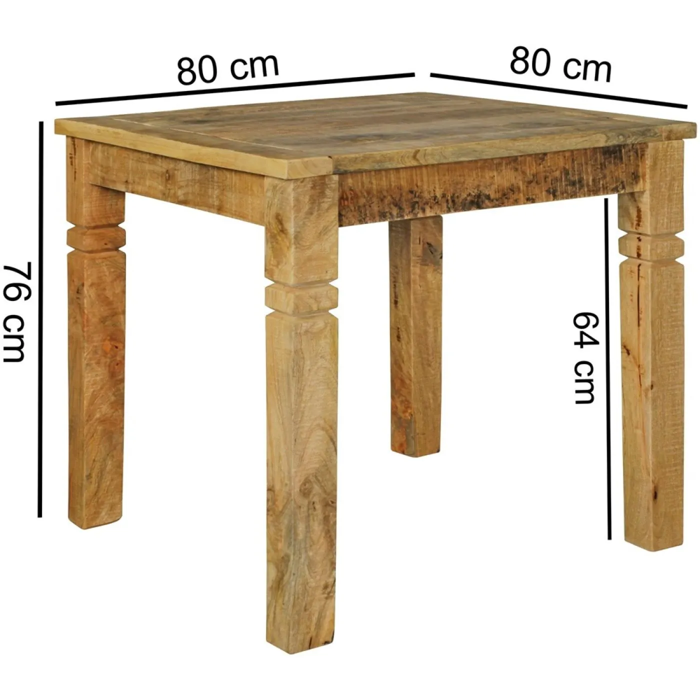 Esstisch Mia | Mango Holz massiv | 80x80 cm
