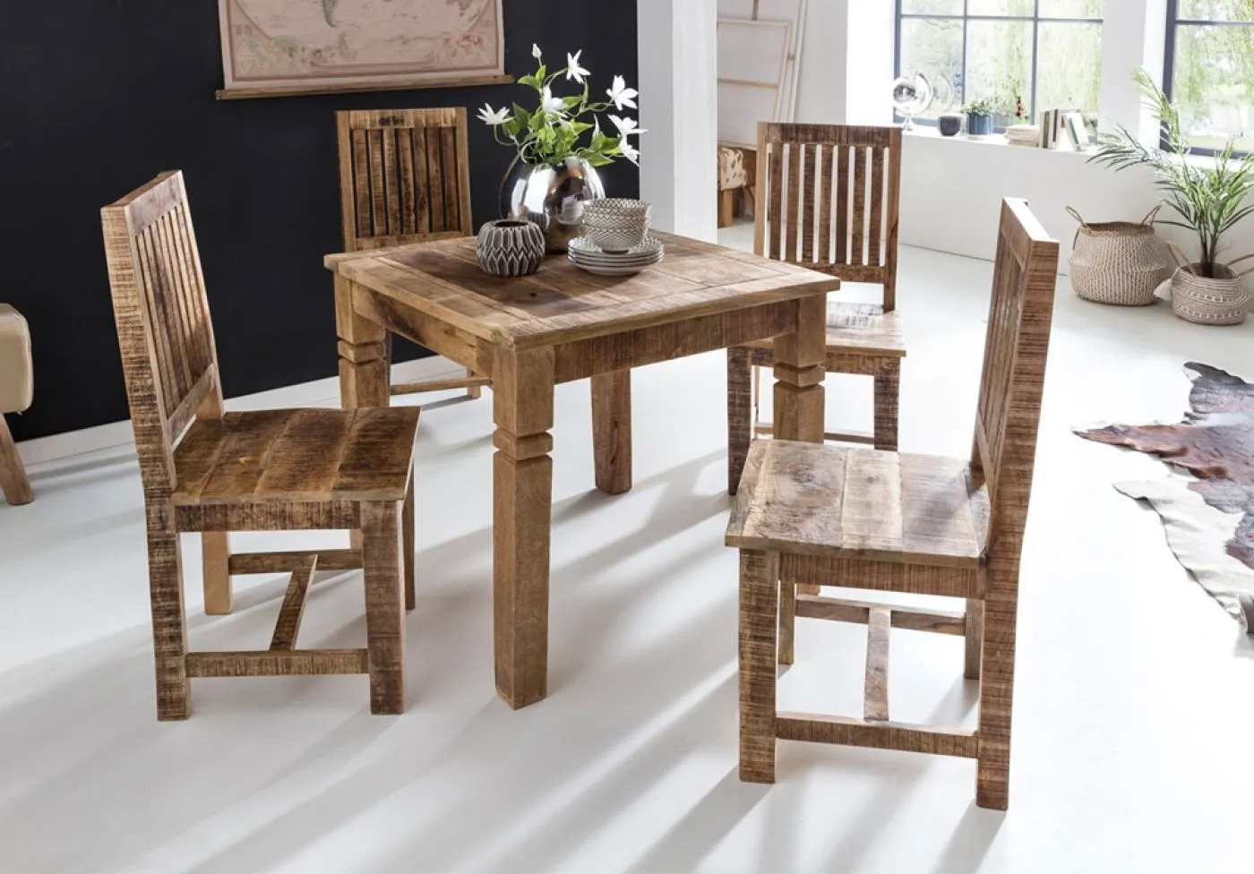 Esstisch Mia | Mango Holz massiv | 80x80 cm