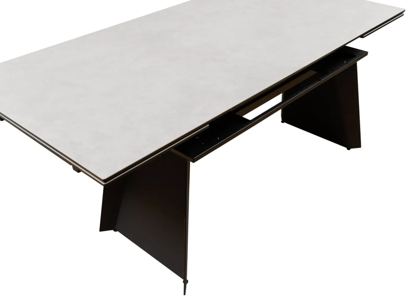 Esstisch Molinara | Edelstahl | hellgrau | ausziehbar | 200(290) x 100