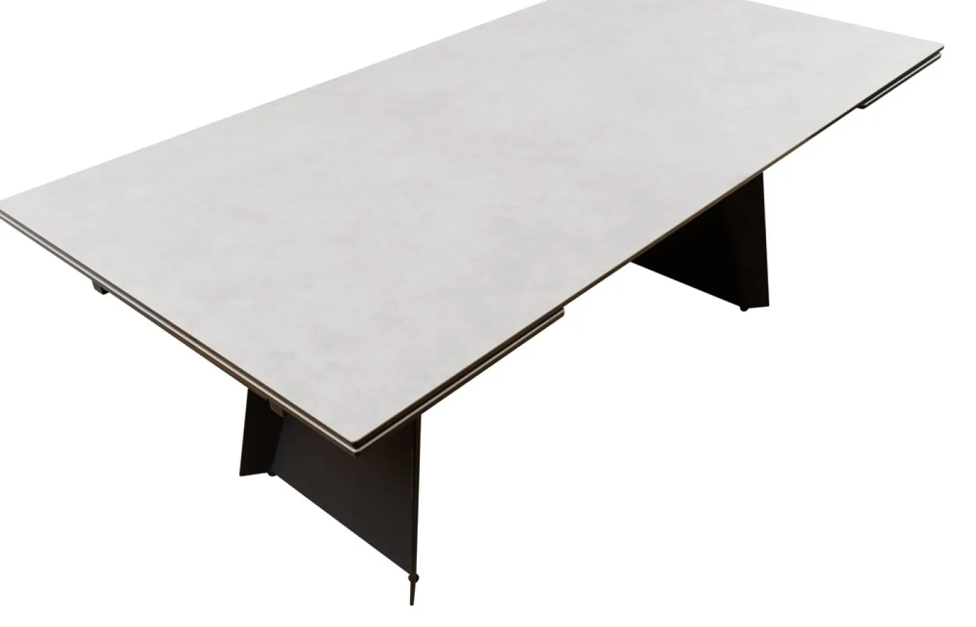 Esstisch Molinara | Edelstahl | hellgrau | ausziehbar | 200(290) x 100