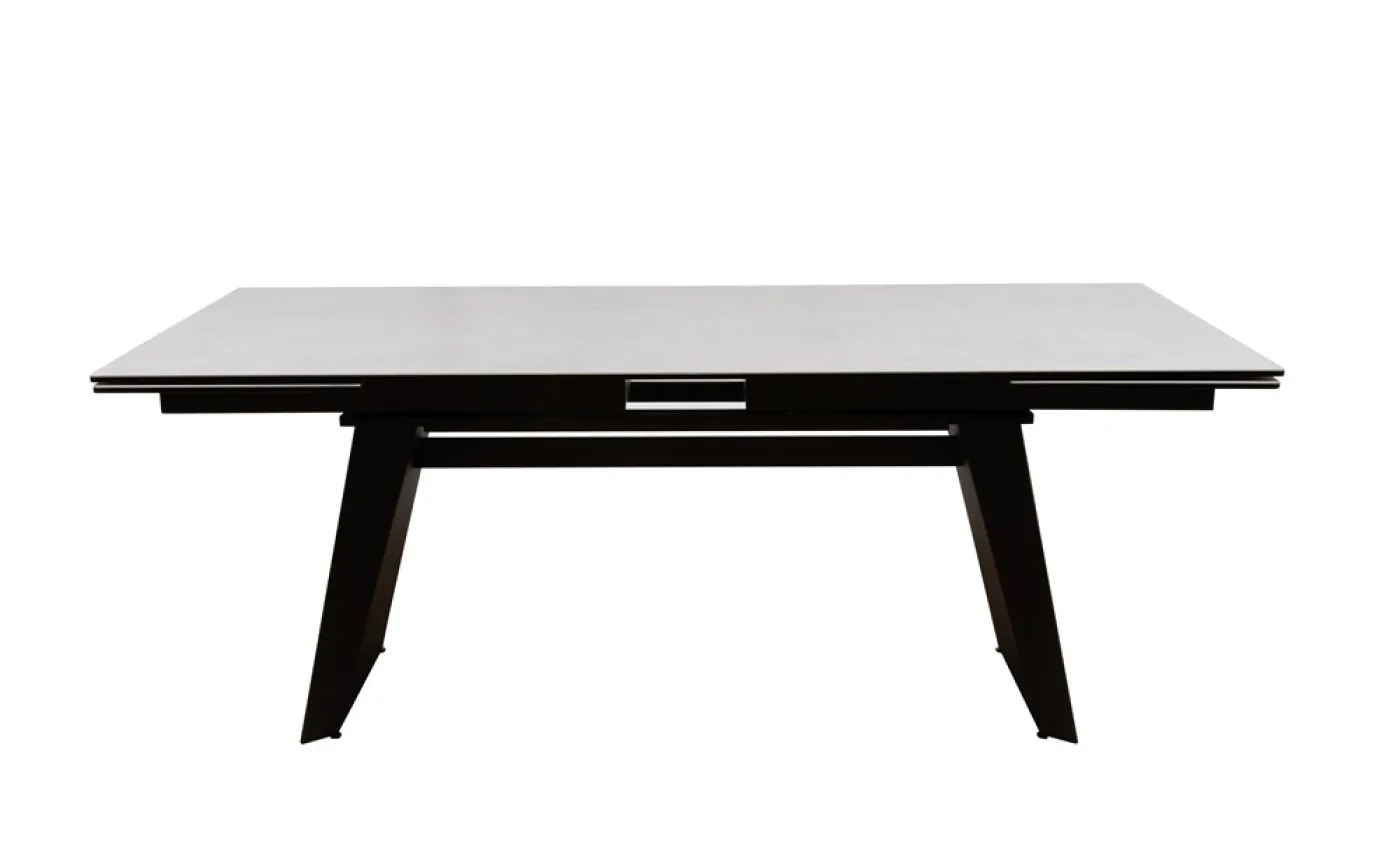 Esstisch Molinara | Edelstahl | hellgrau | ausziehbar | 200(290) x 100