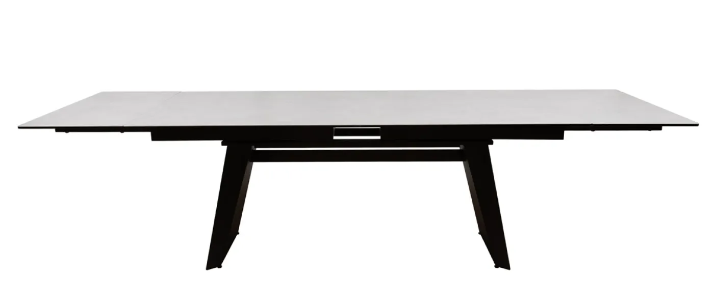 Esstisch Molinara | Edelstahl | hellgrau | ausziehbar | 200(290) x 100