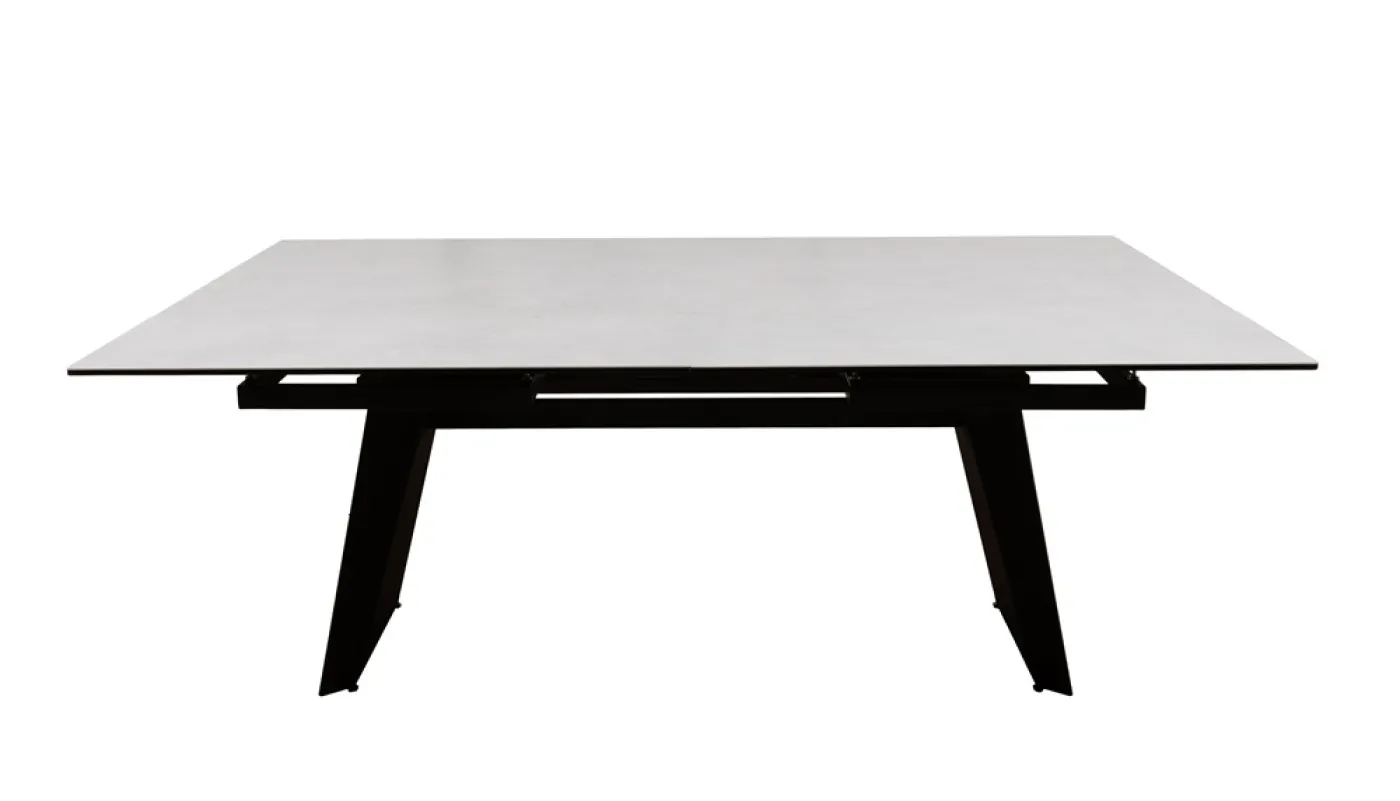 Esstisch Molinara | Edelstahl | hellgrau | ausziehbar | 200(290) x 100