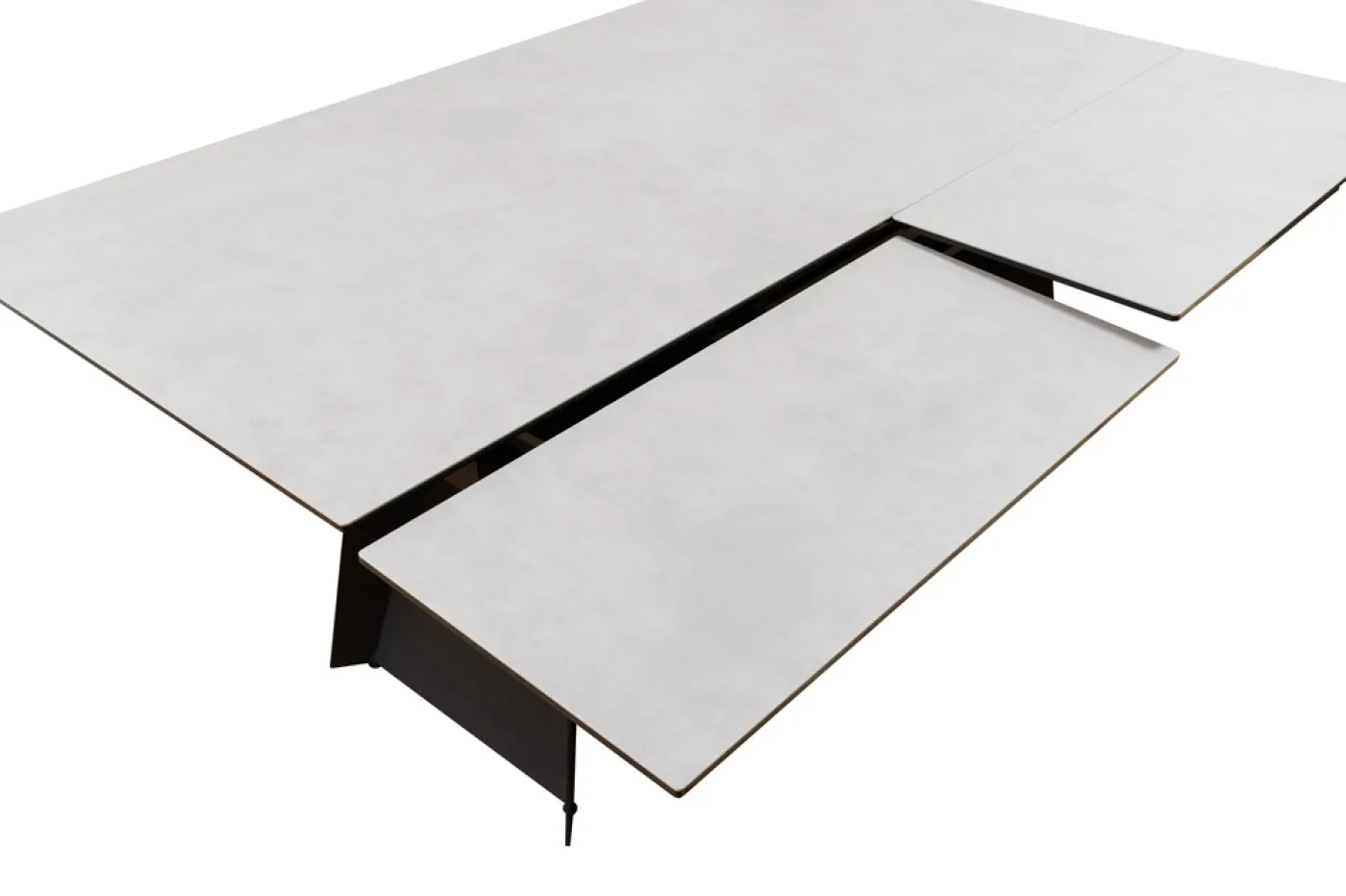 Esstisch Molinara | Edelstahl | hellgrau | ausziehbar | 200(290) x 100