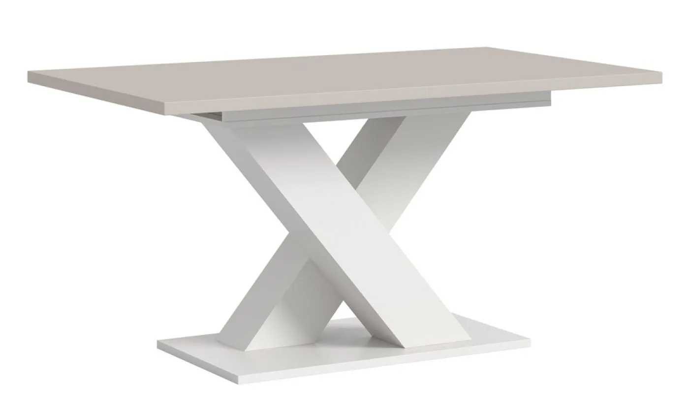 Esstisch Motion 1 | ausziehbar | X-Fuß | weiß / Kaschmir | 150(190)x90