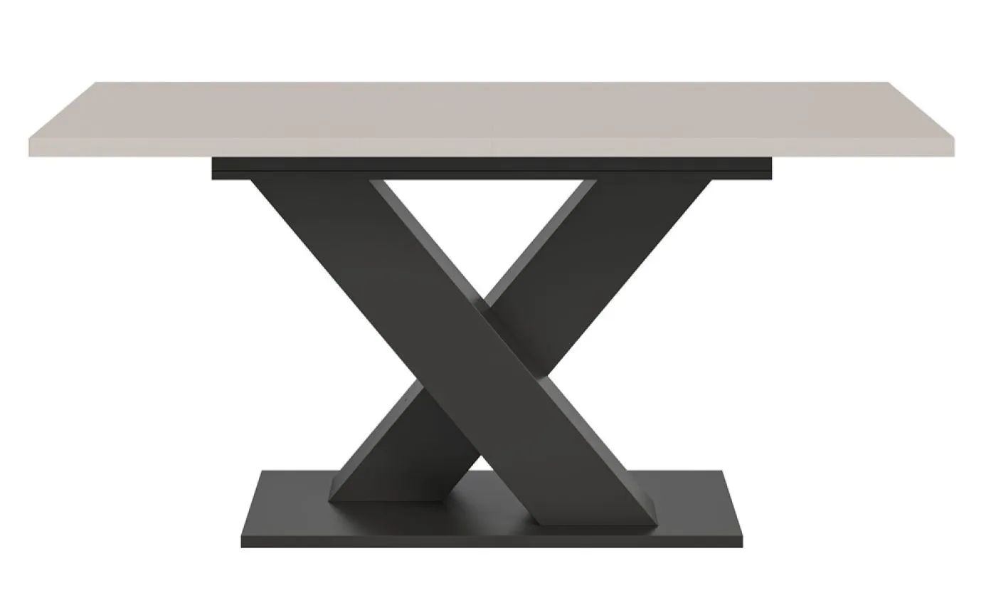 Esstisch Motion 1a | ausziehbar | X-Fuß | grau / Kaschmir | 150(190)x90
