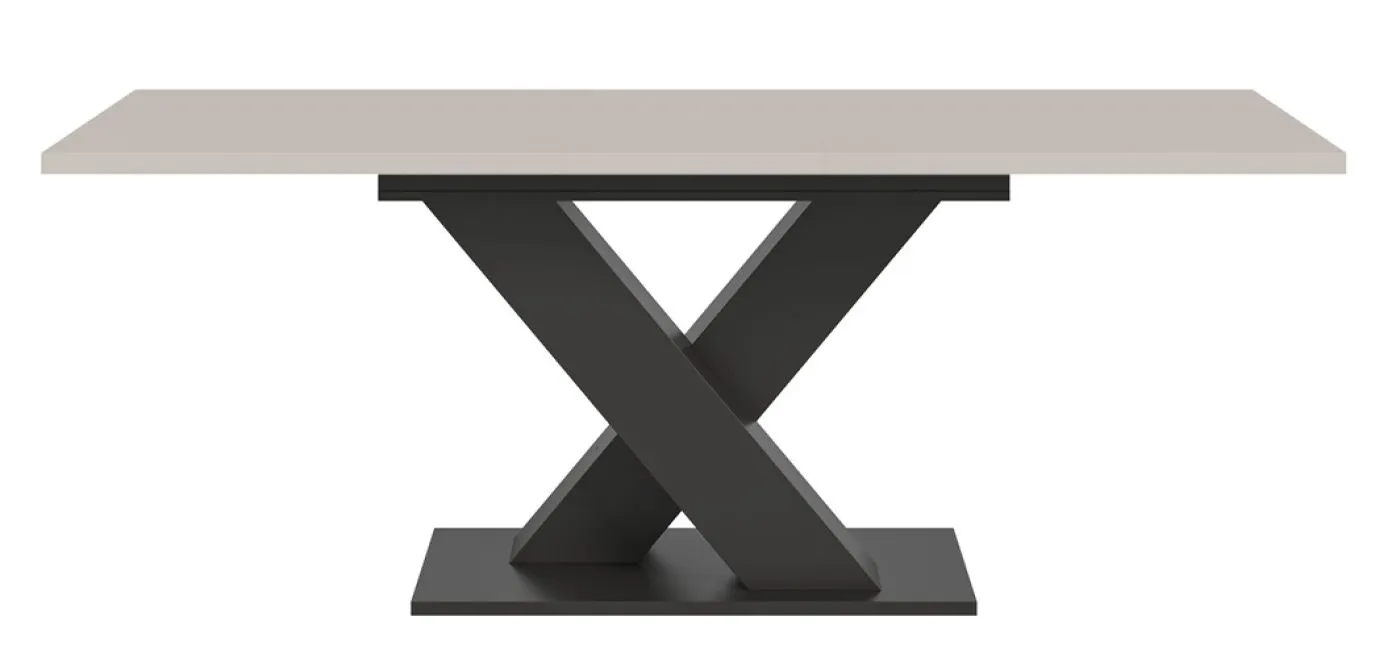 Esstisch Motion 1a | ausziehbar | X-Fuß | grau / Kaschmir | 150(190)x90