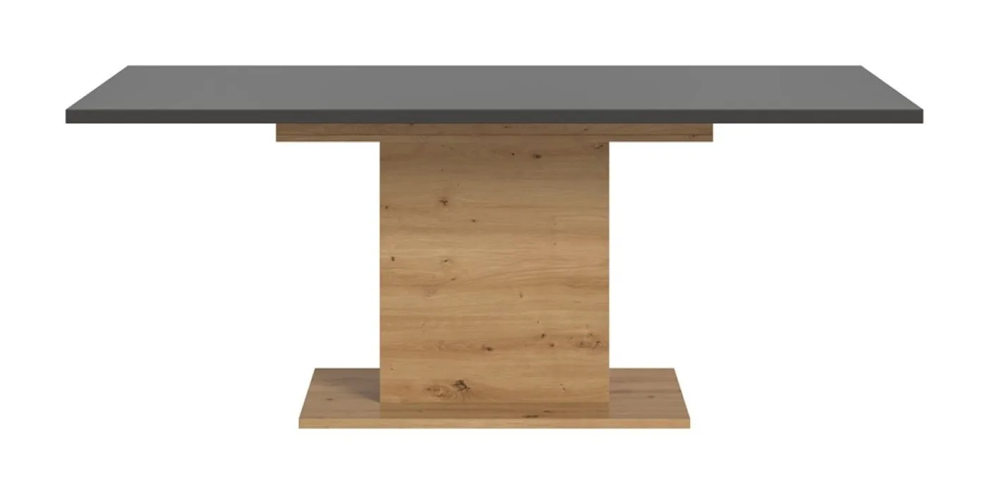 Esstisch Motion 2 | ausziehbar | Säulen-Fußgestell | Artisan Eiche / grau | 150(190)x90