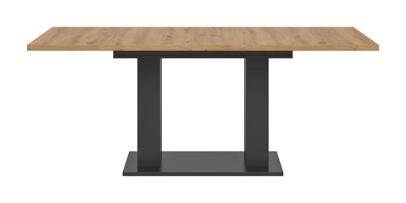 Esstisch Motion | ausziehbar | Doppelsäulen-Fußgestell | Artisan Eiche / grau | 150(190)x90