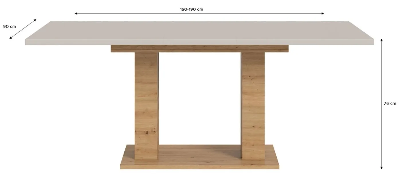 Esstisch Motion | ausziehbar | Kaschmir / Artisan | 150(190)x90