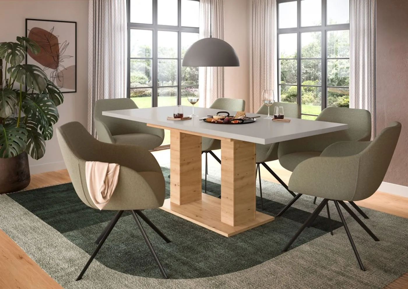 Esstisch Motion | ausziehbar | Kaschmir / Artisan | 150(190)x90