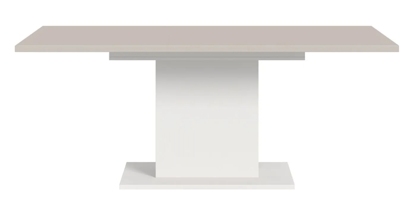 Esstisch Motion | ausziehbar | Säule | weiß / Kaschmir | 150(190)x90