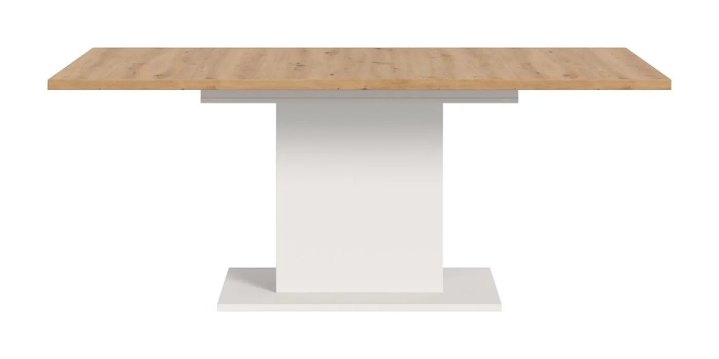Esstisch Motion | ausziehbar | Säulen-Fußgestell | Artisan Eiche / weiß | 150(190)x90
