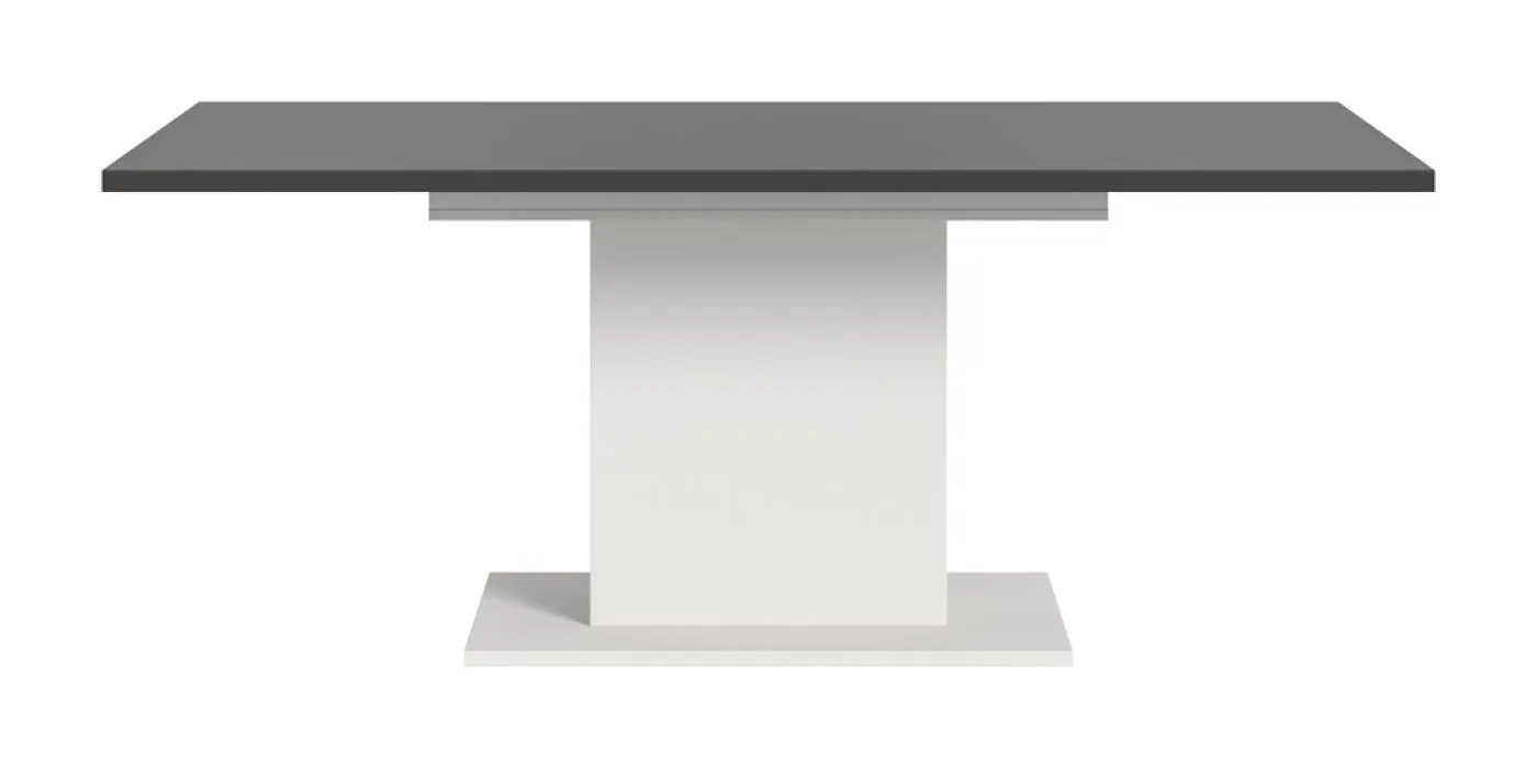 Esstisch Motion | ausziehbar | Säulen-Fußgestell | weiß / grau | 150(190)x90