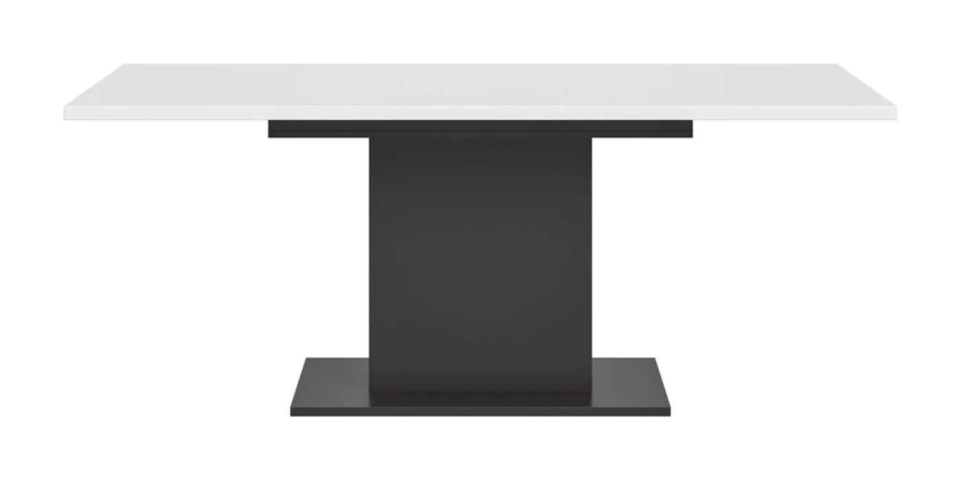 Esstisch Motion | ausziehbar | Säulen-Fußgestell | weiß / grau | 150(190)x90