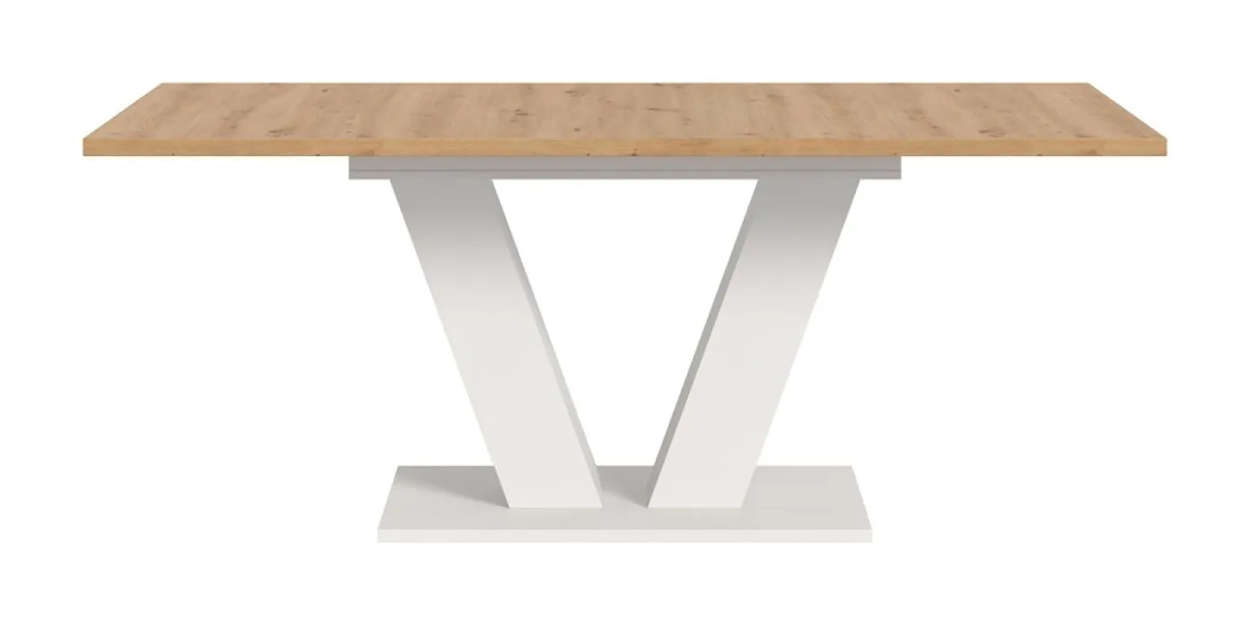 Esstisch Motion | ausziehbar | V-Fußgestell in weiß | Artisan Eiche / weiß | 150(190)x90