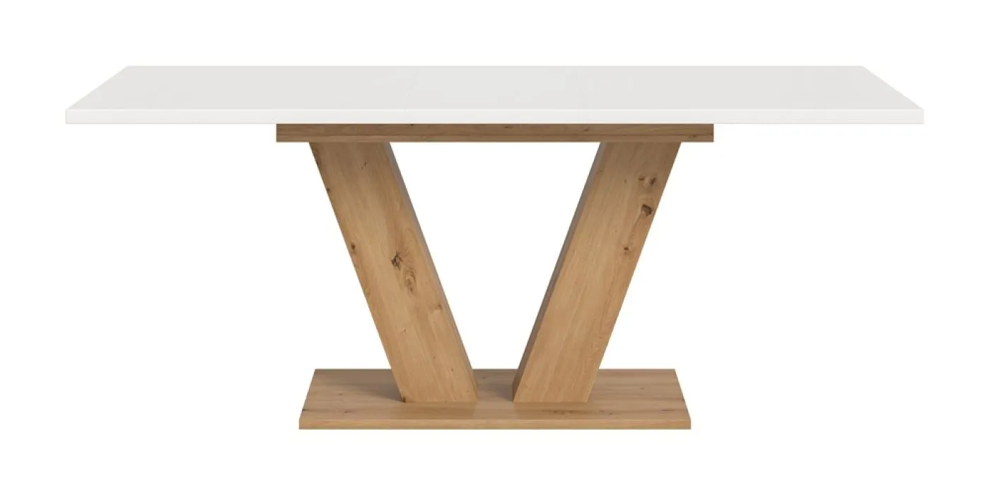 Esstisch Motion | ausziehbar | V-Fußgestell | Artisan Eiche / weiß | 150(190)x90