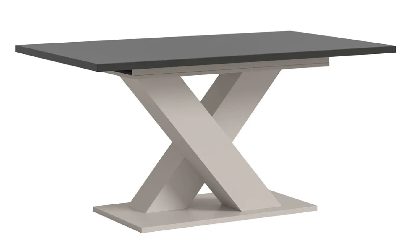 Esstisch Motion | ausziehbar | X-Fuß| grau / Kaschmir | 150(190)x90