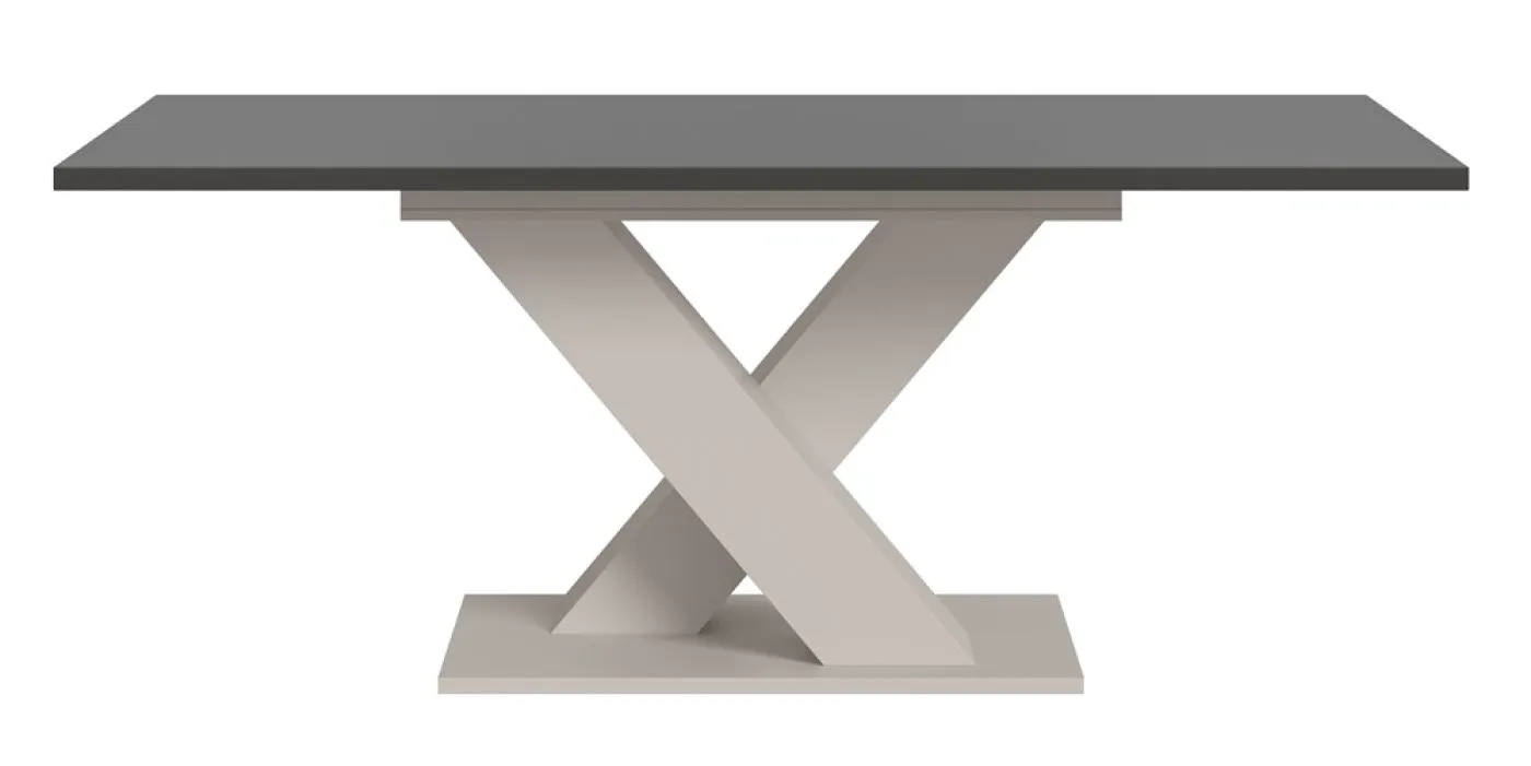 Esstisch Motion | ausziehbar | X-Fuß| grau / Kaschmir | 150(190)x90