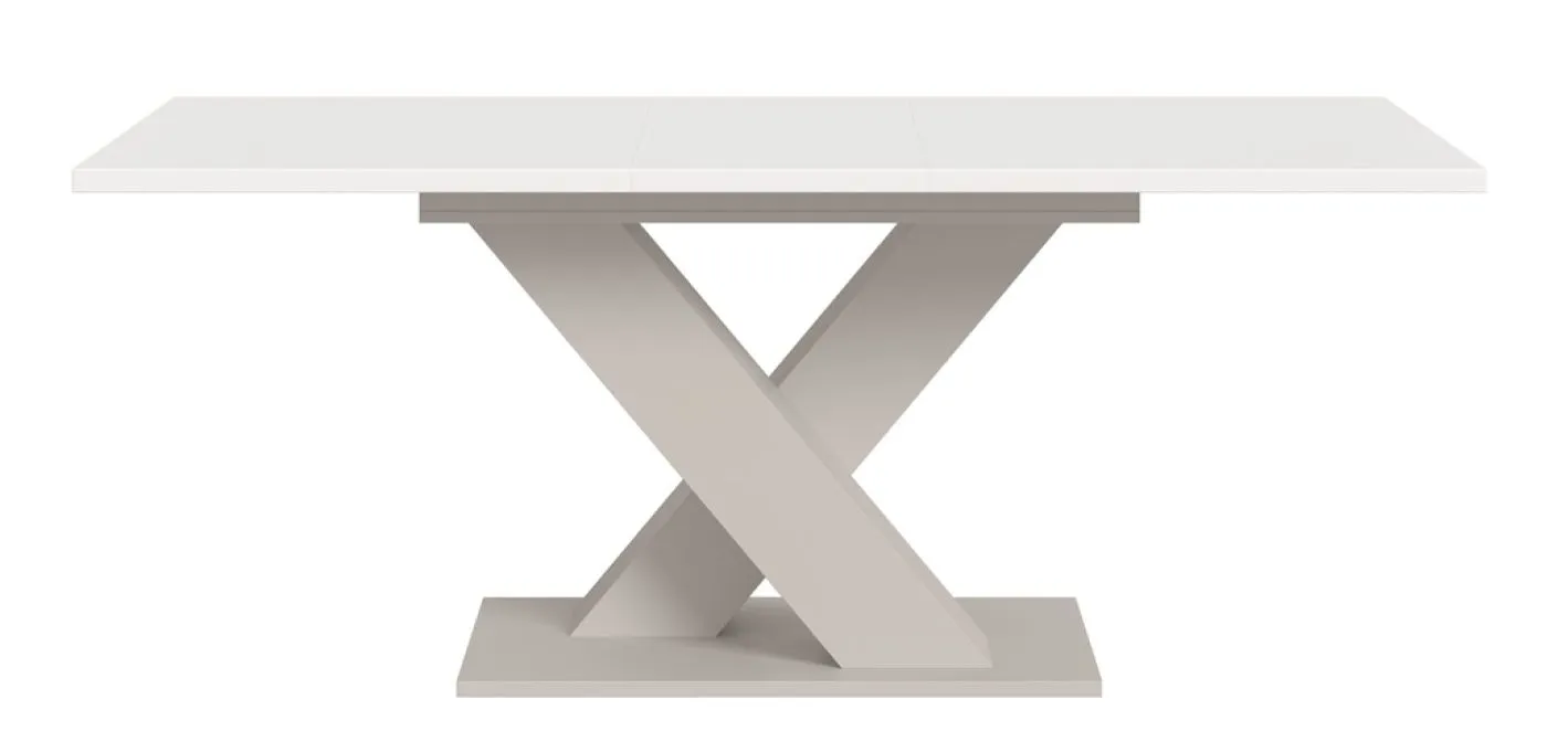Esstisch Motion | ausziehbar | X-Fuß | weiß / Kaschmir | 150(190)x90