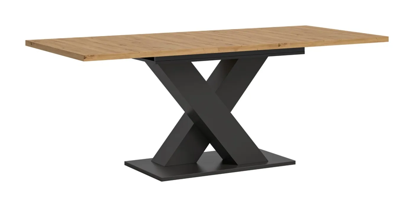 Esstisch Motion | ausziehbar | X-Fußgestell | Artisan Eiche / grau | 150(190)x90