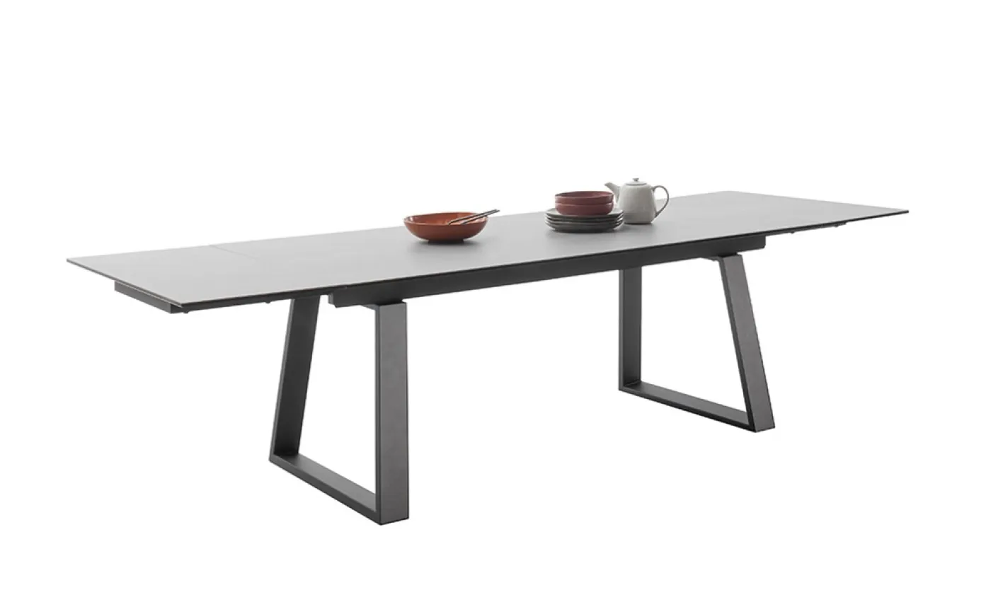 Esstisch Narbonne | grau / schwarz | ausziehbar | 200(300) x 100