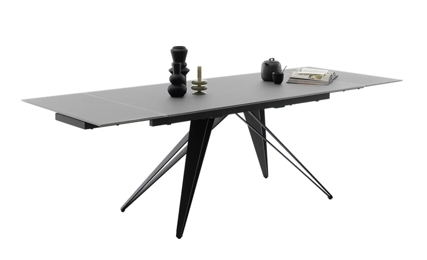 Esstisch Nemuro | grau / schwarz | ausziehbar | 160(240) x 90