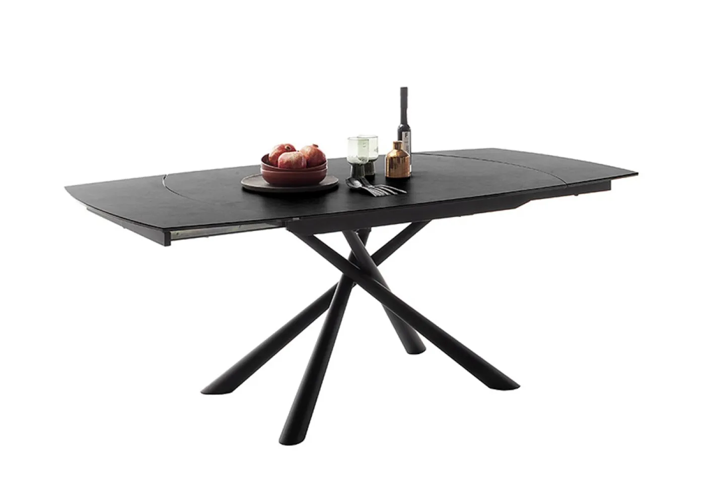 Esstisch Nicosia | anthrazit / schwarz | ausziehbar | 130(190) x 100