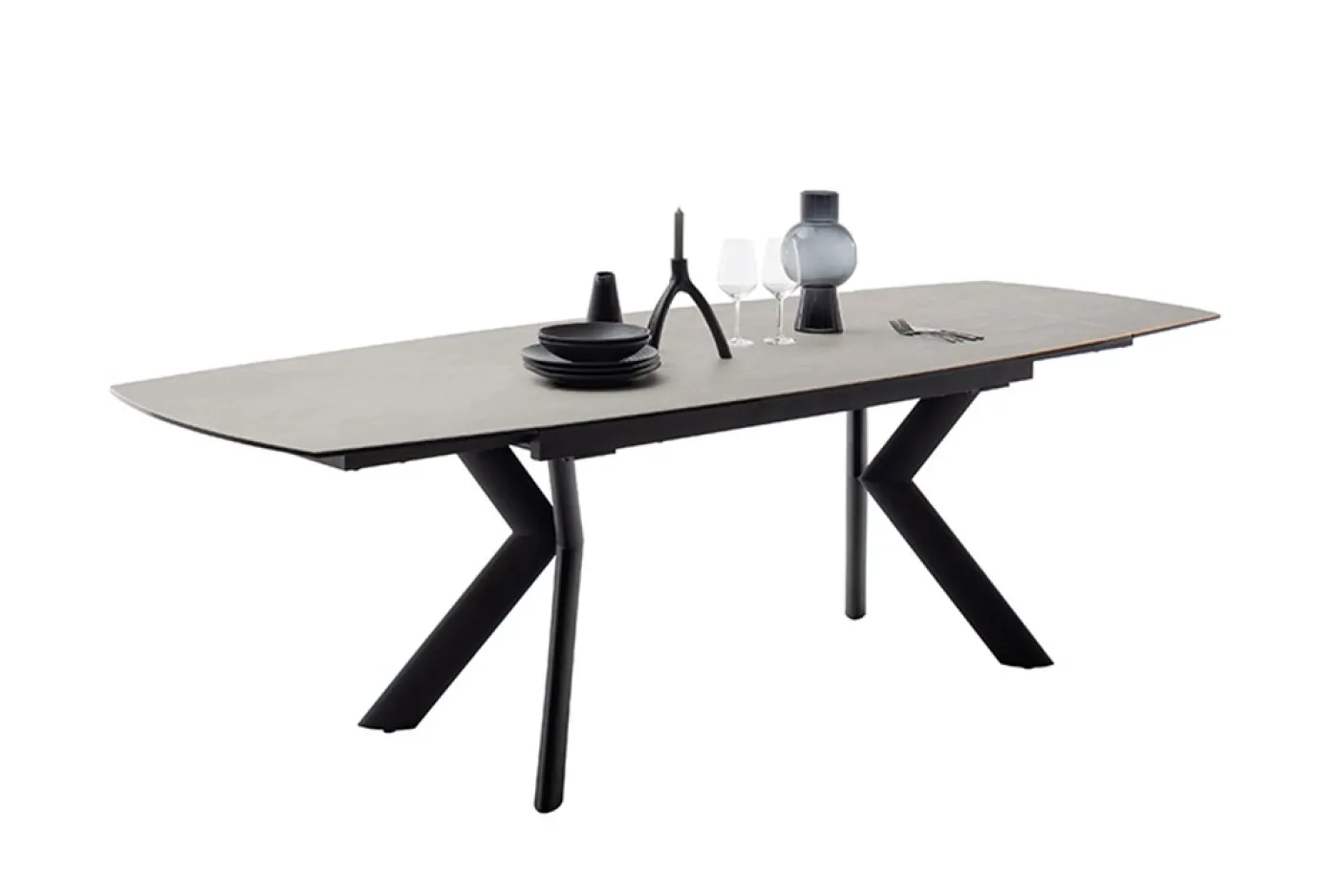 Esstisch Ossana | anthrazit / schwarz | ausziehbar | 180(260) x 100