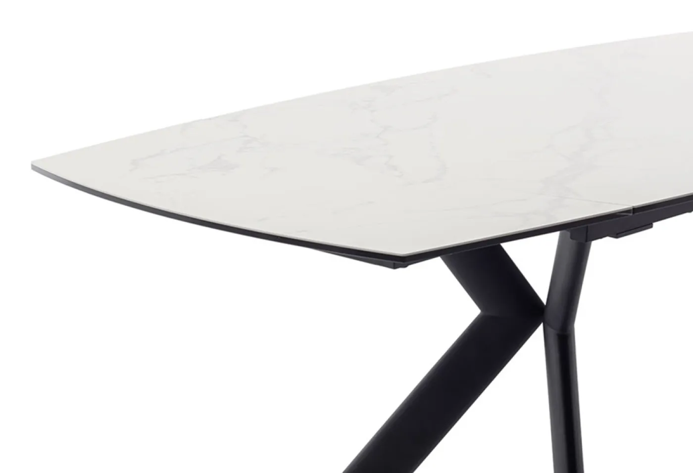 Esstisch Ossana | Creme / schwarz | ausziehbar | 180(260) x 100