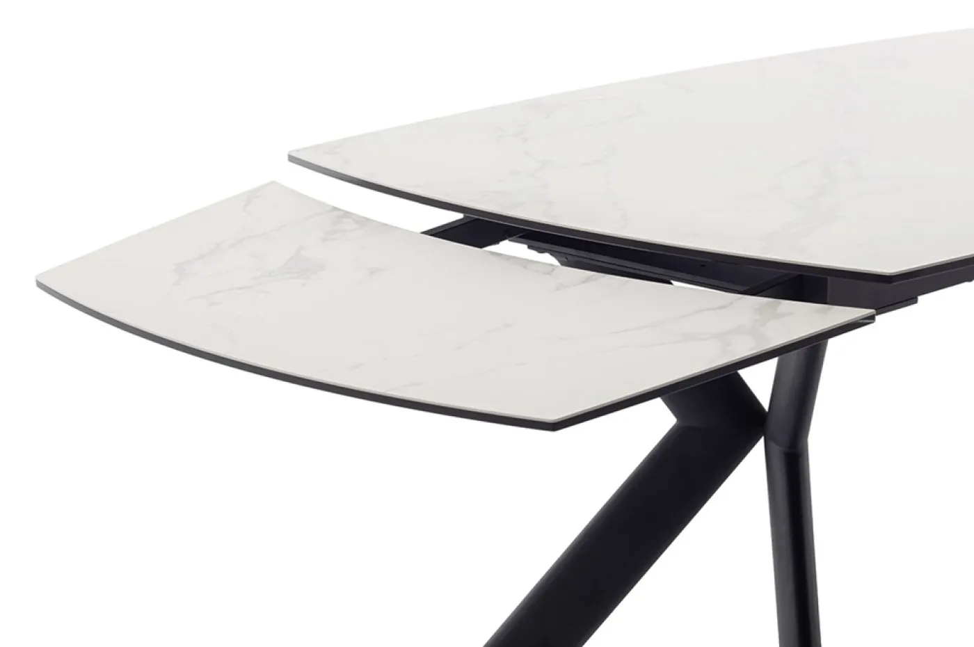 Esstisch Ossana | Creme / schwarz | ausziehbar | 180(260) x 100