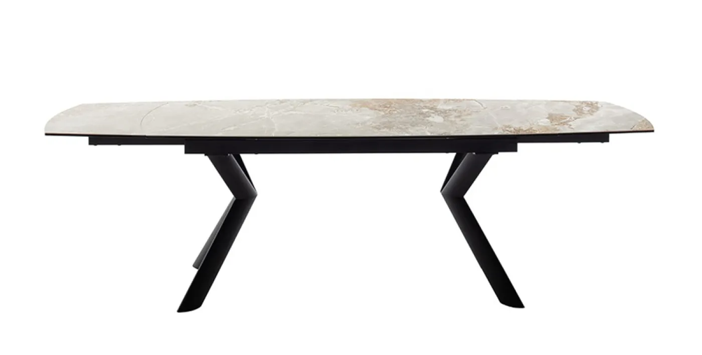 Esstisch Ossana | grau / schwarz | ausziehbar | 180(260) x 100