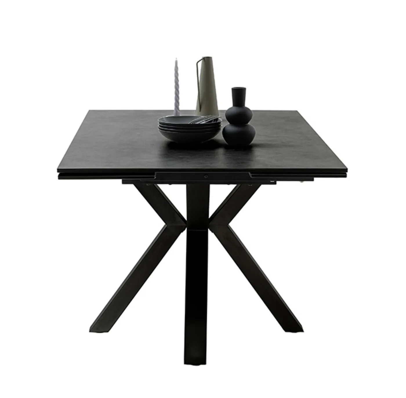 Esstisch Pallini | anthrazit / schwarz | ausziehbar | 90(150) x 90