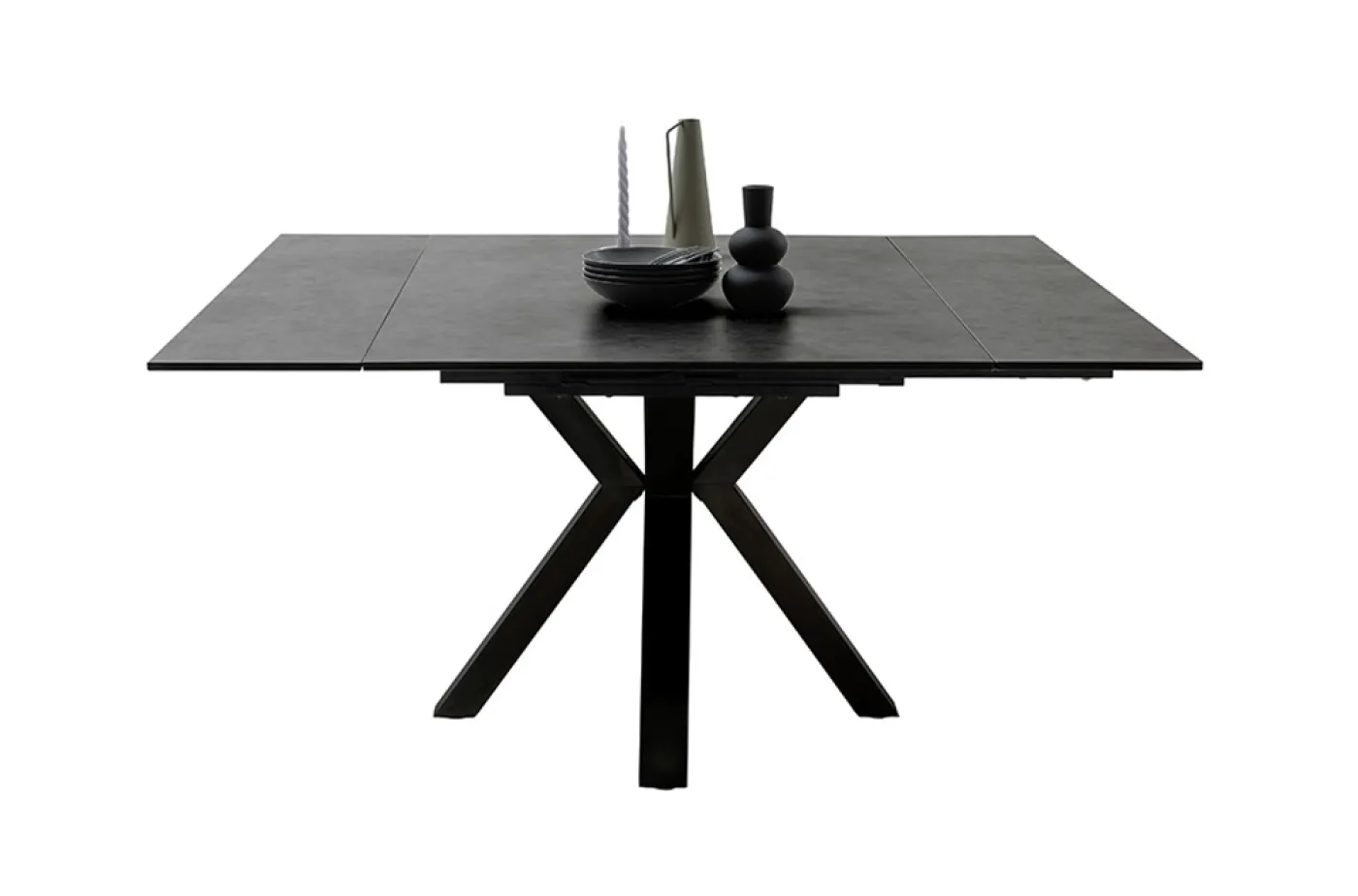 Esstisch Pallini | anthrazit / schwarz | ausziehbar | 90(150) x 90