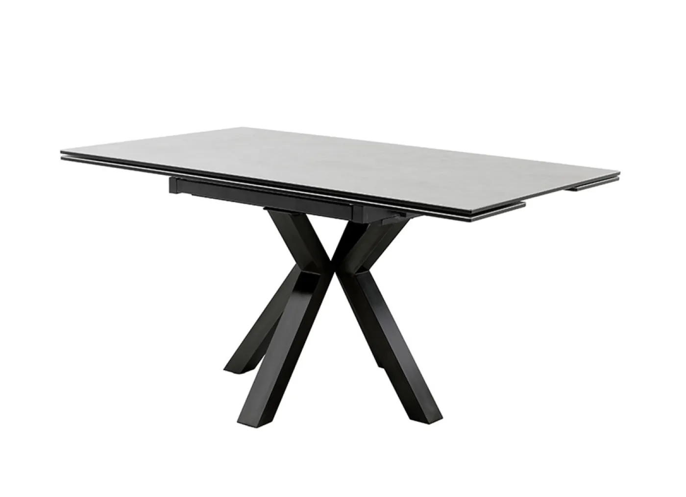 Esstisch Pallini | hellgrau / schwarz | ausziehbar | 90(150) x 90